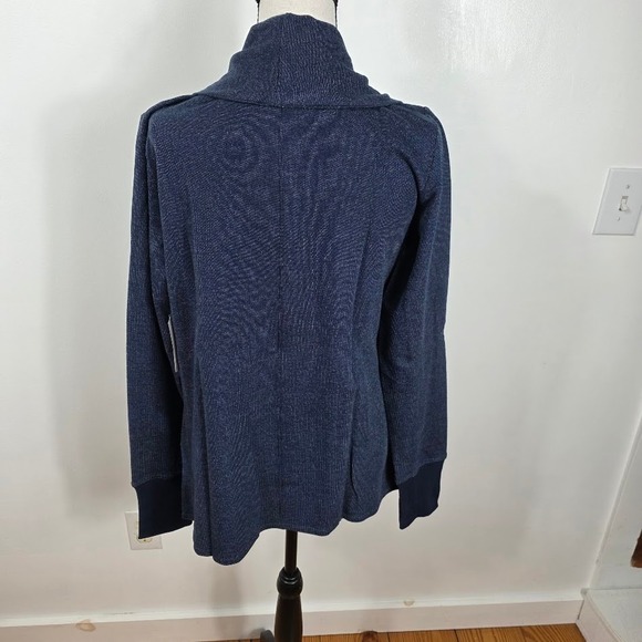 Jockey Sport Cardigan  Large Navy Blue NEW Athleisure Open Front Shawl 015401 - Picture 3 of 7